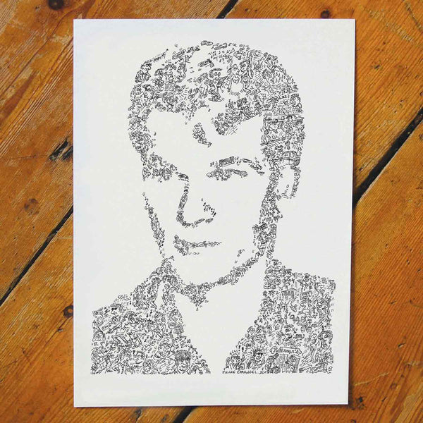 Patrick Swayze doodle ink drawing by drawinside