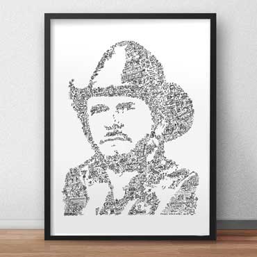 Merle Haggard black and white drawing doodles