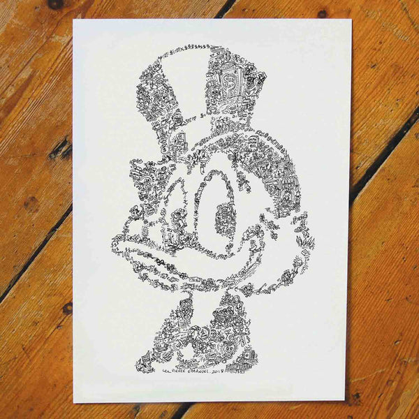 Scrooge McDuck biography drawing by drawinside