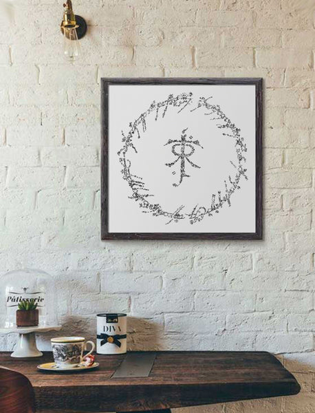 Tolkien logo hand ink drawing by drawinside