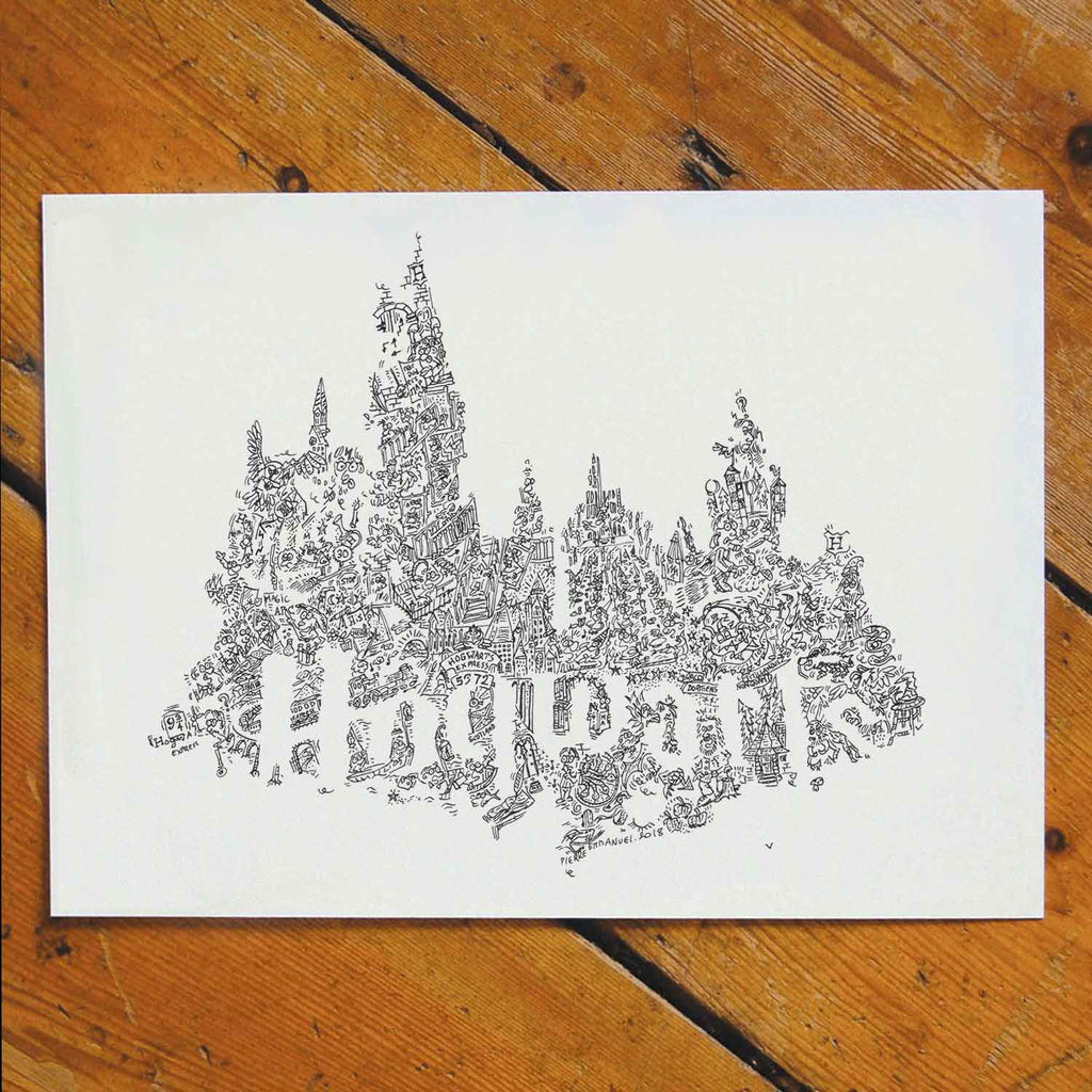 How to draw Hogwarts Castle, Universal Studios Hollywood - YouTube