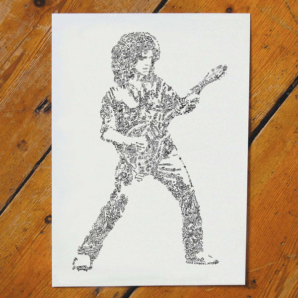 Brian May doodle art drawing by drawinside