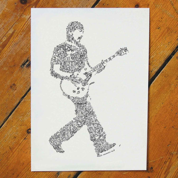 The edge of U2 doodle art print by drawinside