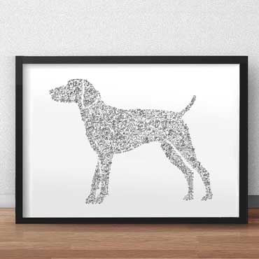 German Shorthaired Pointer GSP dog art print with doodles breed ...