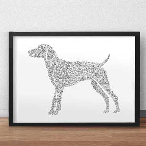 gsp dog breed art print with fun facts doodles