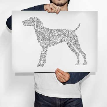 German Shorthaired Pointer GSP dog art print with doodles breed ...