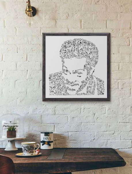 Chuck Berry print line drawing