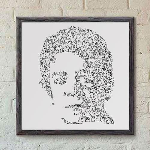 Lou Reed ink drawing - biography art portrait – drawinside