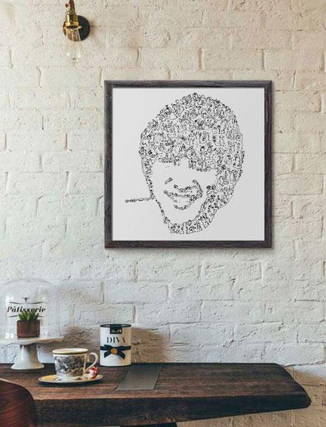 John Lennon poster ink hand draw portrait