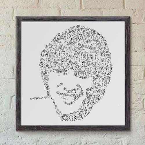 John Lennon doodle print of the Beatles