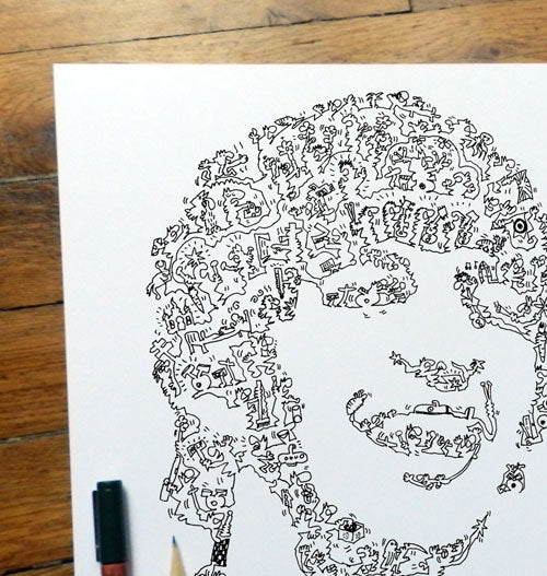 continuous line drawing of ringo star