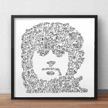 Jimmy Page art print drawing