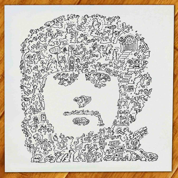 Jimmy Page biography portrait drawinside