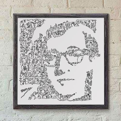 Woody Allen biography print