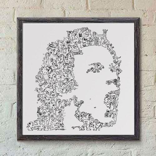 johnny rotten print ink drawing