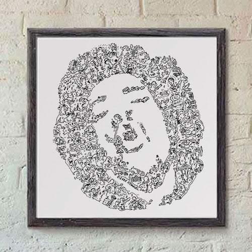 Jimi Hendrix print of the guitar icon
