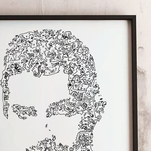 freddy mercury drawing details with doodles by pierre emmanuel