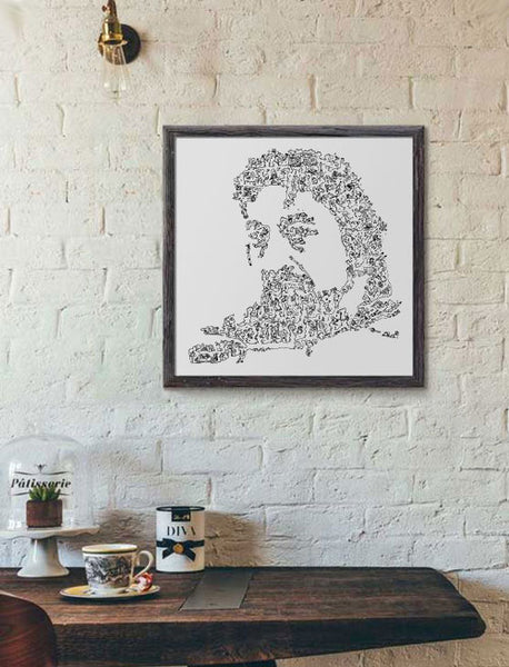 Serge Gainsbourg poster of the french singer with doodles