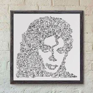Michael jackson doodle portrait print