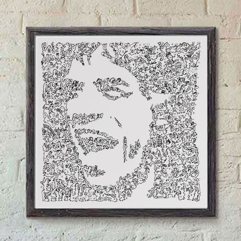 Mick Jagger black and white print of the singer of the Rolling stones