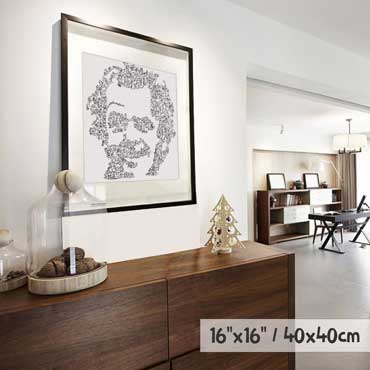 Jack Nicholson art print made of doodles by drawinside