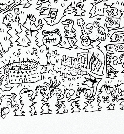 doodle detail of indochine french band