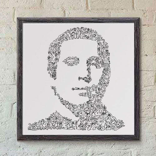 Simon and Garfunkel portrait with doodles handmade