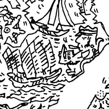 corto maltese drawing detail of the sailorman comics adventure