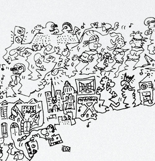 daft punk drawinside doodle artwork detail
