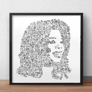 Oprah Winfrey ink drawing print