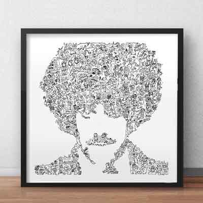 Phil Lynott poster with doodles by drawinside