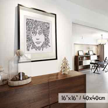 Jean Michel Jarre poster with doodle drawing by drawinside