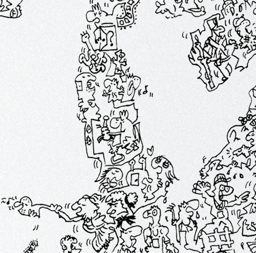 inside John Malkovich doodle drawing detail