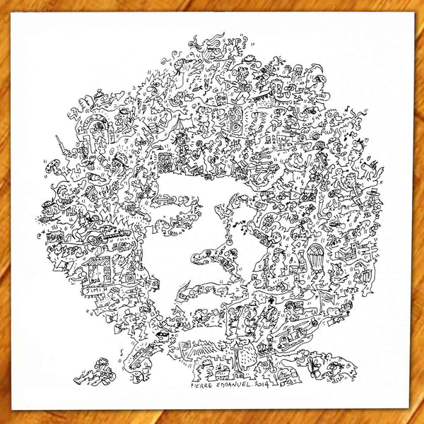 Jimi Hendrix biography portrait art print