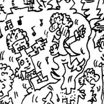 James Brown robot dancing funk comics detail