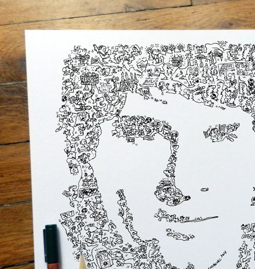 Lionel Messi doodle art print