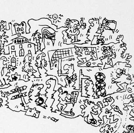 Lionel Messi doodle detail artwork comics