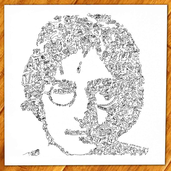 John Lennon biography portrait draw inside