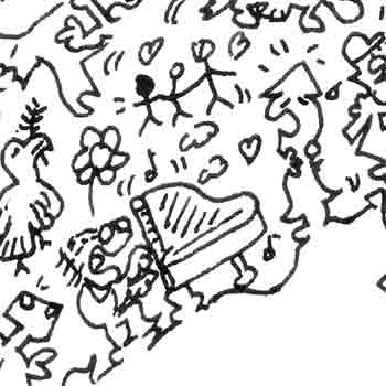 john lennon plays imagine yoko ono drawing detail