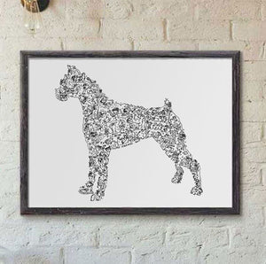 boxer poster of the breed hard to find gift