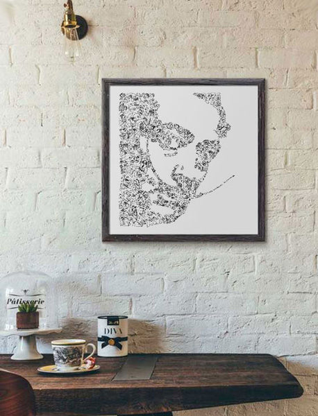 Salvador Dali portrait ink drawing