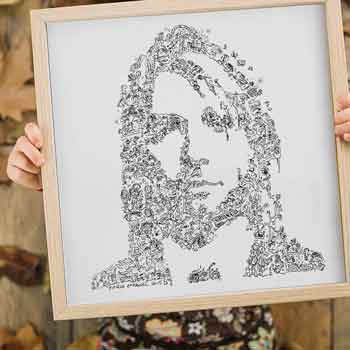 Kurt Cobain art drawing portrait gift