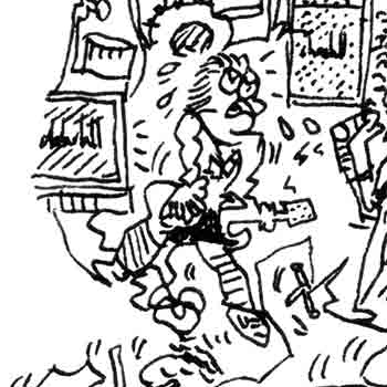 Johnny Ramone detail comics drawing