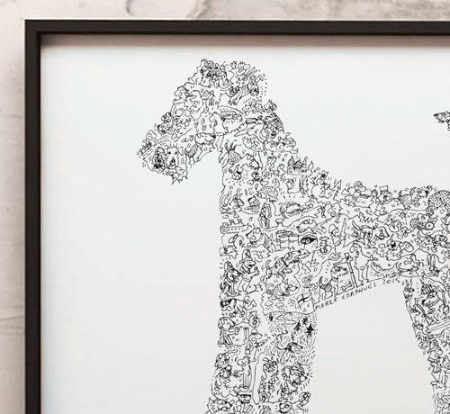 king of terrier doodle art Airedale Terrier