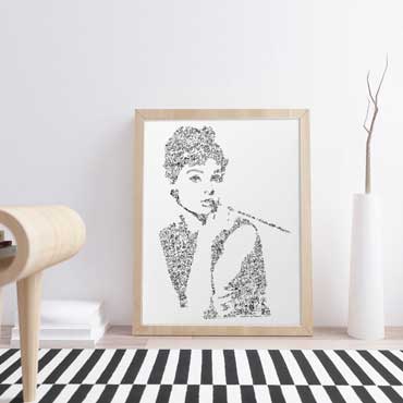 Holly Golightly black and white art poster