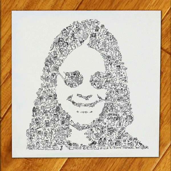 ozzy osbourne print with doodle drawing facts