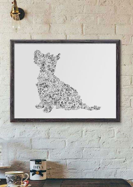 West Highland Terrier breed drawing poster