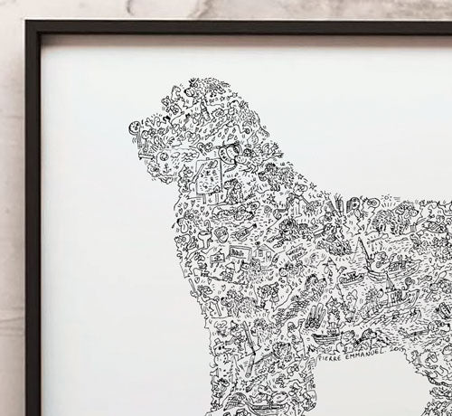 Newfoundland newfie dog doodle art print