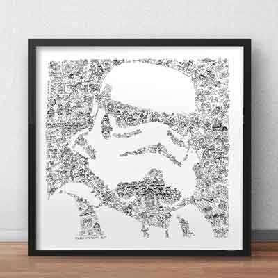 Stormtrooper art print starwar fan gift